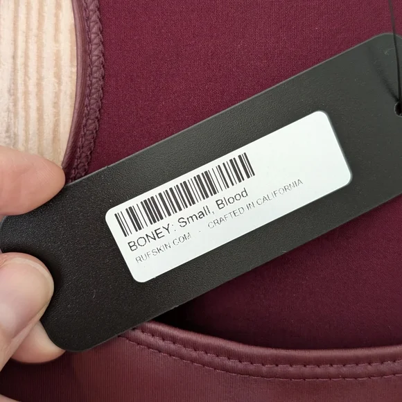 Rufskin Boney Tank Top Blood Red "Leather"  Sleeveless Top - Picture 5 of 8